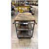 Image 4 : METAL/WOOD 3 TIER MOBILE SHOP CART