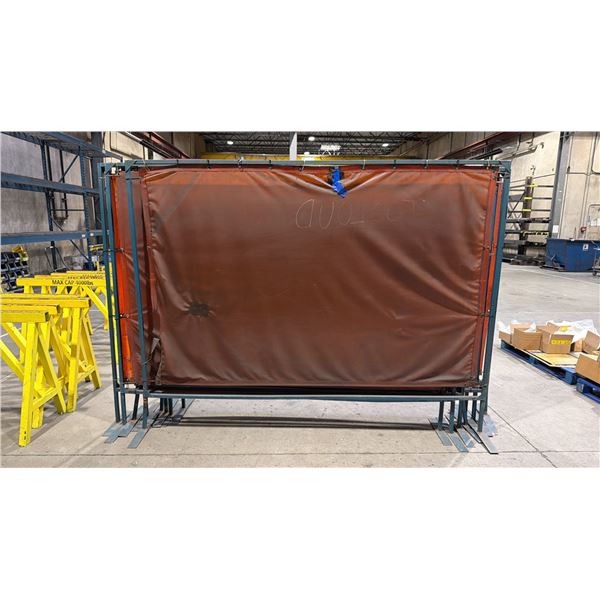 9 ASSORTED HEAVY DUTY WELDING SCREENS APPROX 8.5' X 6.5'
