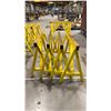 Image 2 : GROUP OF 4 YELLOW METAL HEAVY DUTY SAW HORSES APPROX 4' L X 3' H