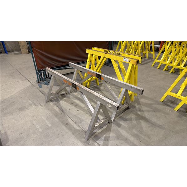 GROUP OF 4 SAW HORSES - 2 METAL, 2 ALUMINUM