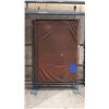 Image 1 : GROUP OF 4 METAL FRAMED TALL WELDING CURTAINS APPROX 5.5'W X 9.5'H