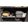 Image 4 : COMMODORE BLACK METAL 2 DOOR STORAGE CABINET WITH ASSORTED SHOP CONTENTS