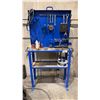 Image 1 : BLUE METAL WORK STATION WITH ASSORTED SHOP CONTENTS & 2 SPOOLS OF WELDING WIRE