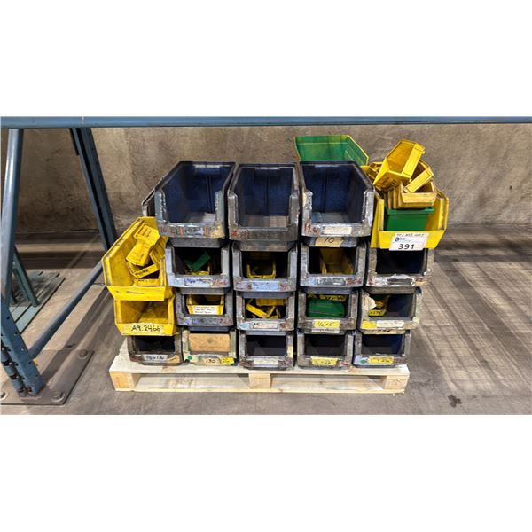 PALLET OF ASSORTED PLASTIC ORGANIZATIONAL BINS