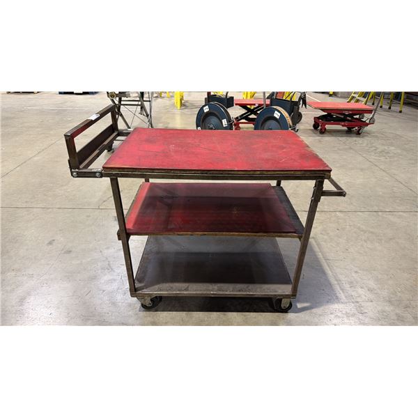 3 TIER METAL/WOOD SHOP CART