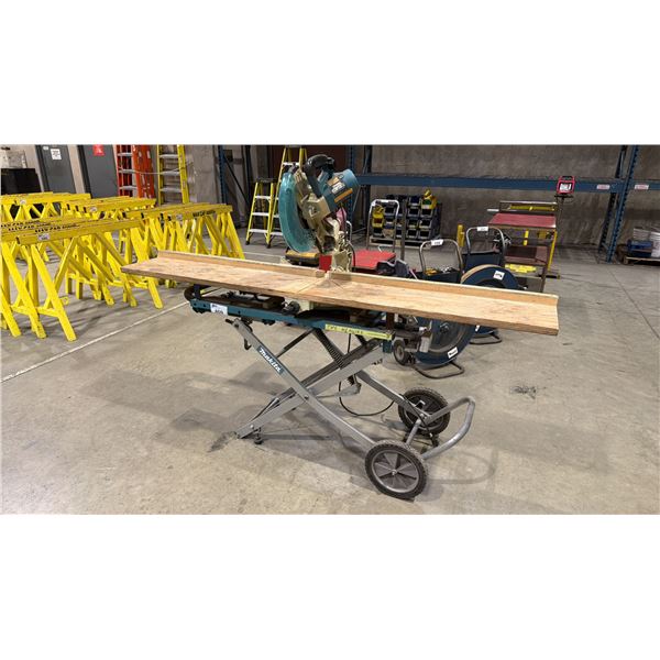 MAKITA LS1214L, 12" DUAL SLIDE COMPOUND MITER SAW ON MAKITA MOBILE STAND