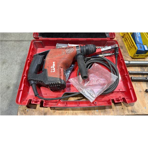 HILTI TE 7-C ELECTRIC ROTARY HAMMER WITH BITS IN HARD TRANSPORT CASE