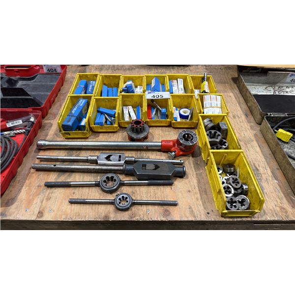 LARGE GROUP OF TAP AND DIE TOOLS & BITS