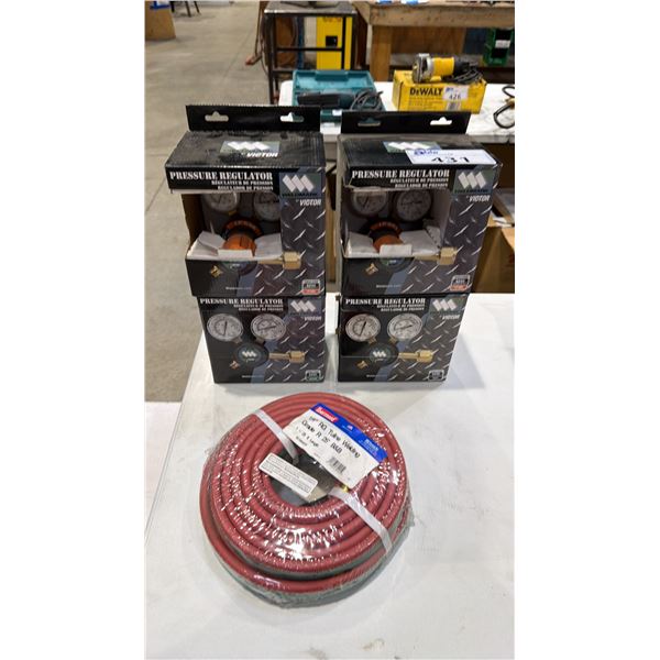 *NEW* 4 WELDMARK PRESSURE REGULATORS & THERMOID OXY ACETYLENE WELDING LINES