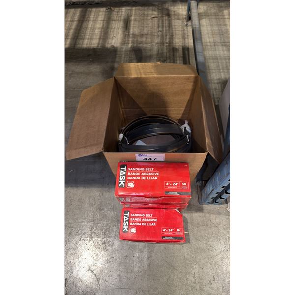 ASSORTED SANDING BELTS & BAND SAW BLADES