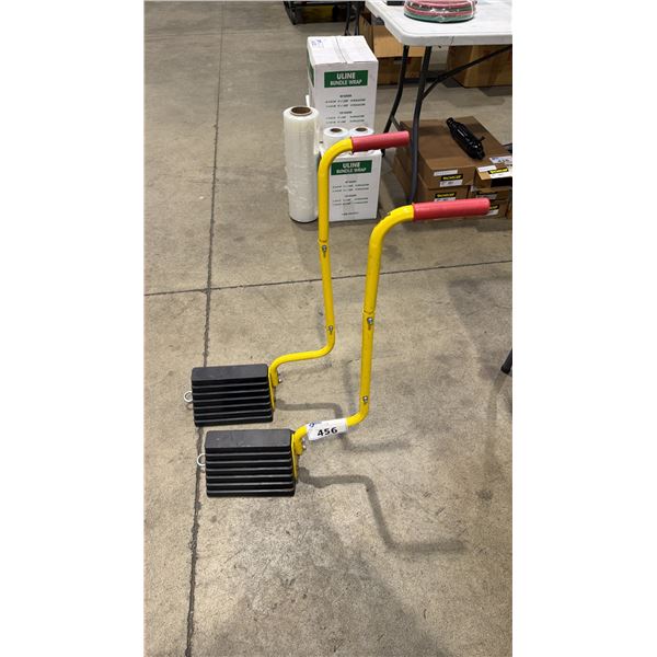 PAIR OF HEAVY DUTY WHEEL CHOCKS WITH HANDLES