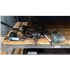 Image 1 : GROUP OF ASSORTED MAKITA CORDLESS/ELECTRIC POWER TOOLS INCLUDING DRILLS, WORK LIGHTS, GRINDER &