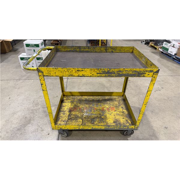 YELLOW METAL 2 TIER SHOP CART
