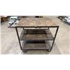 Image 1 : METAL/WOOD 3 TIER SHOP CART