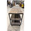 Image 2 : METAL/WOOD 3 TIER SHOP CART