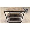 Image 3 : METAL/WOOD 3 TIER SHOP CART