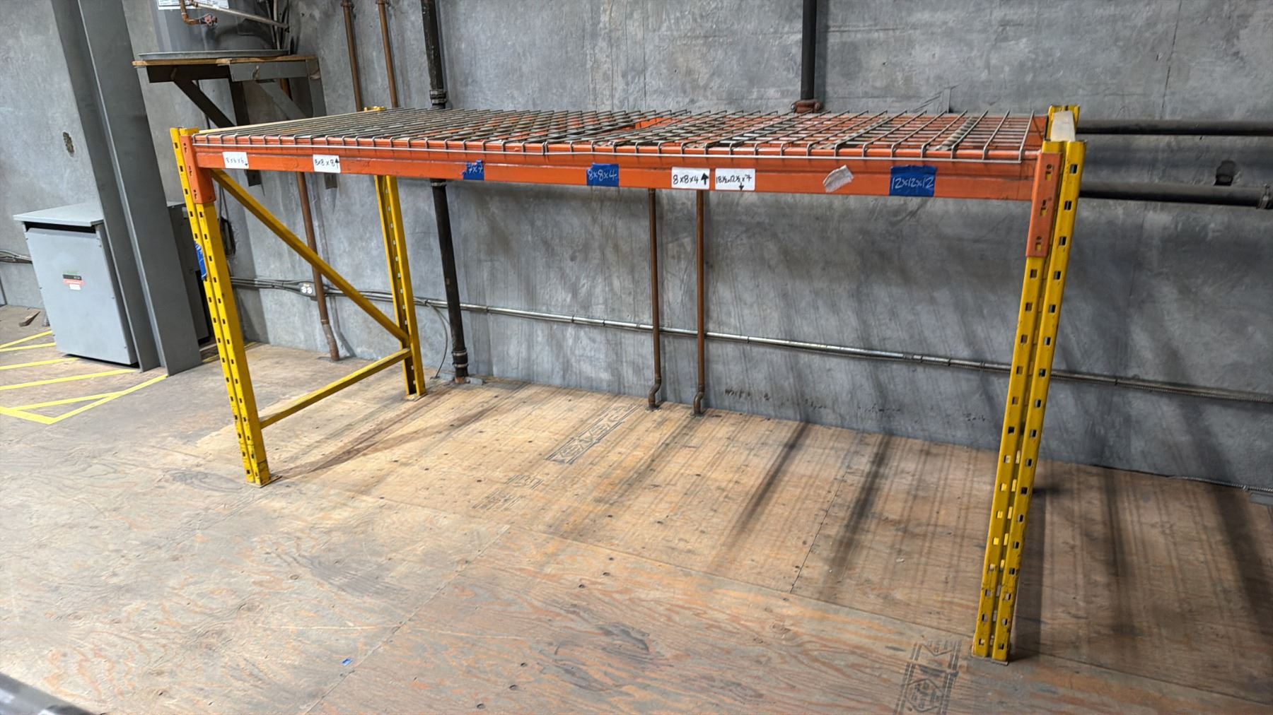 2 SECTIONS OF ORANGE/YELLOW PALLET RACKING - Able Auctions