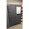 Image 1 : HEAVY DUTY GREY STEEL 2 DOOR PARTS CABINET WITH LARGE ASSORTMENT OF HARDWARE, FASTENERS & FITTINGS