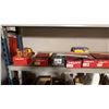 Image 3 : METAL SHELVING UNIT WITH CONTENTS- ASSORTED PAINTS, COMPOUNDS, WELDING REGULATORS, DRILL BITS,