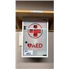 Image 1 : PHILIPS HEARTSTART ONSITE (M5066A) AED IN CASE WITH WALL MOUNT STORAGE CABINET