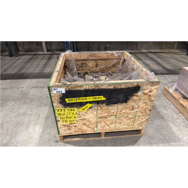WOODEN PALLET CRATE WITH METAL MACHINE PARTS