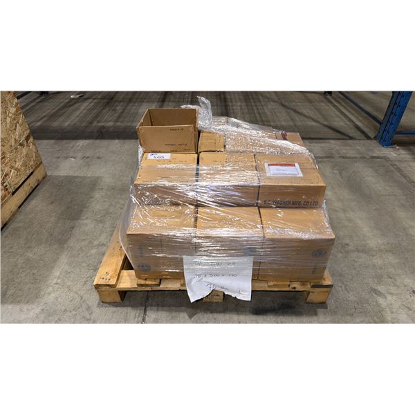 PALLET OF APPROX 21 CASES OF STEEL WASHERS