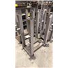 Image 3 : GROUP OF 4 GREY STEEL MATERIAL STANDS