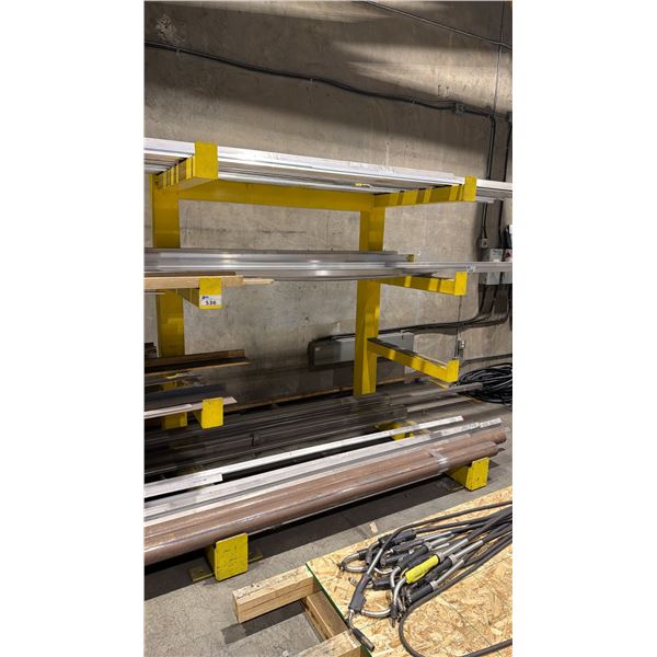 CANTILEVER YELLOW METAL MATERIAL RACK APPROX 6'W X 5'D X 6.5'H *LAST DAY REMOVAL*