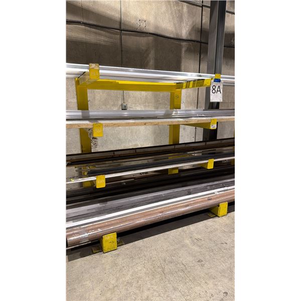 CANTILEVER YELLOW METAL MATERIAL RACK APPROX 6'W X 5'D X 6.5'H *LAST DAY REMOVAL*