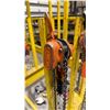 Image 2 : 5 ORANGE INDUSTRIAL 3/4 TON LEVER CHAIN HOISTS -3 JET, 2 UNKNOWN