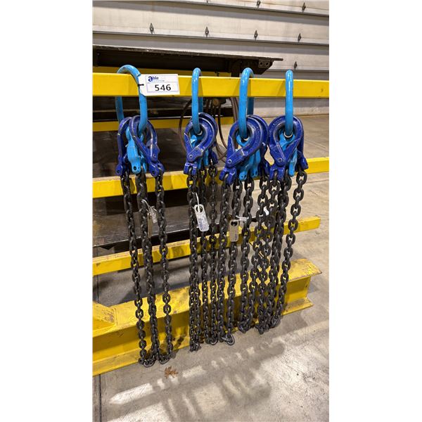 4 SETS OF HEAVY DUTY LIFTING CHAINS