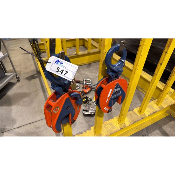 PAIR OF CROSBY 0.3-3 TON STEEL PLATE GRABBERS