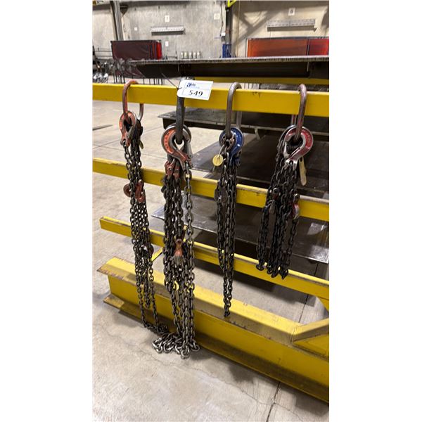 4 SETS OF ASSORTED LIFTING CHAINS