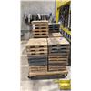 Image 2 : GROUP OF 3- 4 WHEEL FLAT DOLLIES LOADED WITH APPROX 20 WOOD MATERIAL SETTING BLOCKS