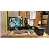 Image 1 : CONTENTS OF WORK STATION DESK- 20" DELL MONITOR, KEYBOARD, EATON BATTERY BACK UP & SCANNER GUN