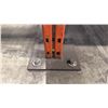 Image 3 : 1 BAY OF ORANGE PALLET RACKING (2)- 12FT UPRIGHTS, (8)- 12FT SIDE RAILS WITH CUSTOM STEEL SCREEN