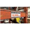 Image 4 : 1 BAY OF ORANGE PALLET RACKING (2)- 12FT UPRIGHTS, (8)- 12FT SIDE RAILS WITH CUSTOM STEEL SCREEN