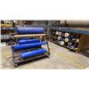 Image 1 : A FRAME MOBILE POLY ROLL STAND WITH APPROX 32 ROLLS OF ASSORTED POLY MATERIAL