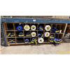 Image 3 : A FRAME MOBILE POLY ROLL STAND WITH APPROX 32 ROLLS OF ASSORTED POLY MATERIAL