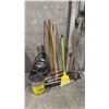 Image 1 : GROUP OF ASSORTED SHOP SUPPLIES- SHOP VAC, BROOMS, DUST PAN