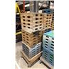 Image 3 : GROUP OF 3- 4 WHEEL FLAT DOLLIES LOADED WITH APPROX 17 WOOD MATERIAL SETTING BLOCKS