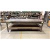 Image 1 : METAL/WOOD STEEL TOP 2 TIER SHOP TABLE WITH 8' PULL OUT WORK SURFACE APPROX 10'L X 5'D X 3'H