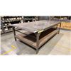 Image 2 : METAL/WOOD STEEL TOP 2 TIER SHOP TABLE WITH 8' PULL OUT WORK SURFACE APPROX 10'L X 5'D X 3'H