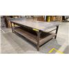 Image 3 : METAL/WOOD STEEL TOP 2 TIER SHOP TABLE WITH 8' PULL OUT WORK SURFACE APPROX 10'L X 5'D X 3'H