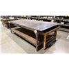 Image 4 : METAL/WOOD STEEL TOP 2 TIER SHOP TABLE WITH 8' PULL OUT WORK SURFACE APPROX 10'L X 5'D X 3'H