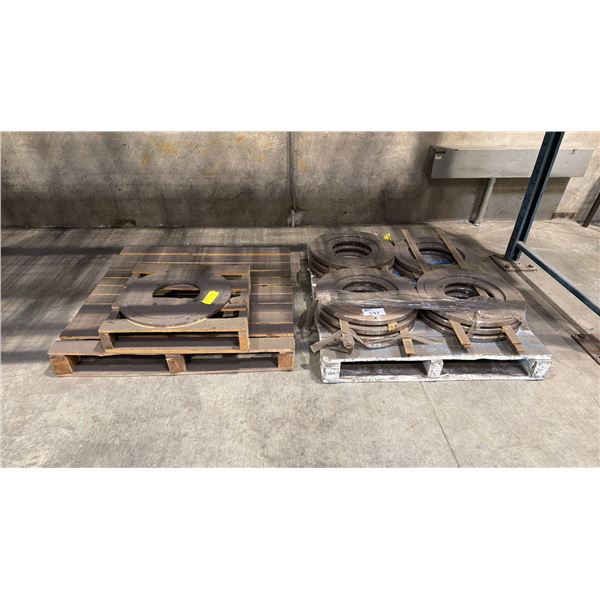 PALLET OF APPROX 12 HEAVY DUTY STEEL COMPONENTS