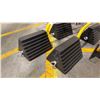 Image 2 : 2 PAIRS OF HEAVY DUTY WHEEL CHOCKS WITH HANDLES, YELLOW METAL MATERIAL HOOK & MATERIAL HOLDER