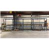 Image 1 : 4 BAYS OF BLUE PALLET RACKING W/MESH DECK SHELVING - (5) UPRIGHTS AND (24) 10FT SIDE RAILS