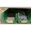 Image 19 : GREY METAL/WOOD SHELVING UNIT WITH ASSORTED HARDWARE- WASHERS, BOLTS, NUTS, CAP SCREWS & MORE