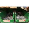 Image 10 : GREY METAL/WOOD SHELVING UNIT WITH ASSORTED HARDWARE- WASHERS, BOLTS, NUTS, CAP SCREWS & MORE